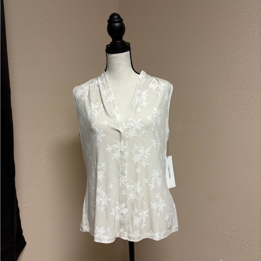 Calvin Klein Cream Floral Blouse